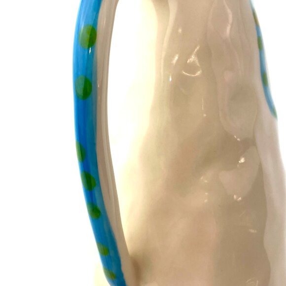 SALE NWT Andrew Ludick Blue & Green bird Jug Anthropologie Handmade Earthenware - Picture 9 of 11